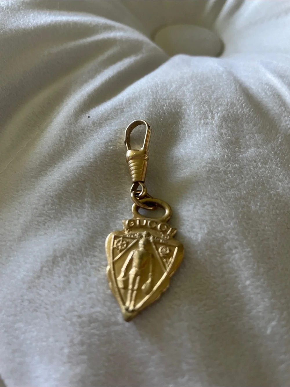 Gucci Gold-Tone Shield Charm Keyring